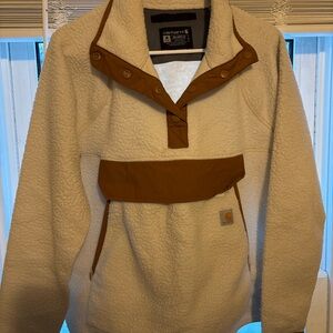 Carhartt Women's Tan and Cream Teddy Jacket